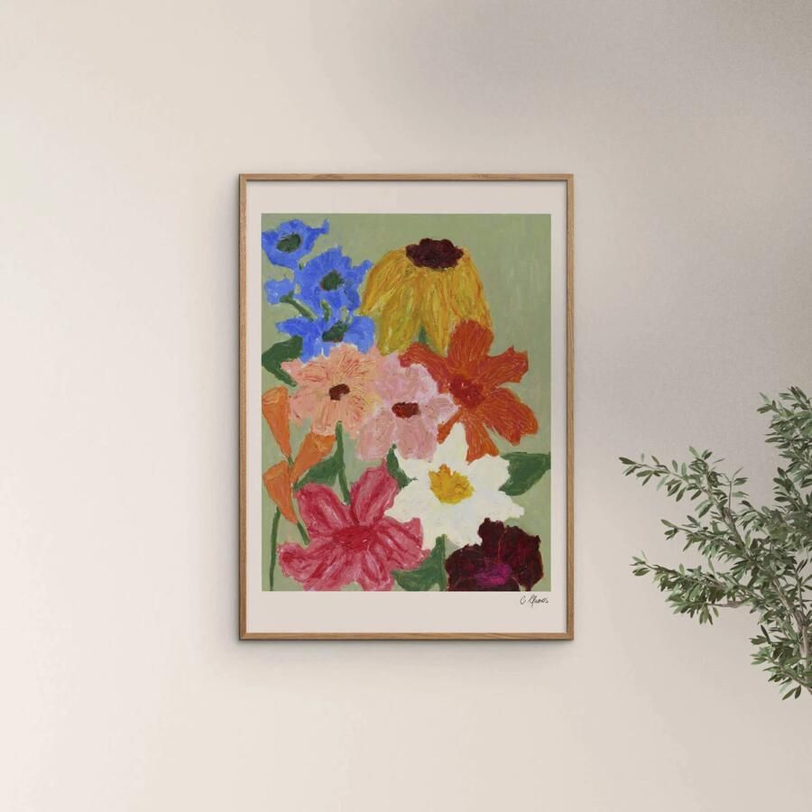 Poster & Frame Poster The Poster Club x Carla Llanos Flowers on Sage Green (50 x 70 cm) - Foto 2