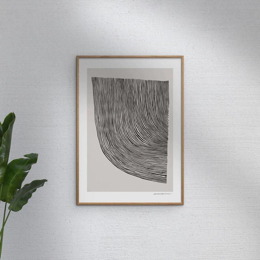 Poster & Frame Poster The Poster Club x Leise Dich Abrahamsen Curves Black (50 x 70 cm) - Foto 2