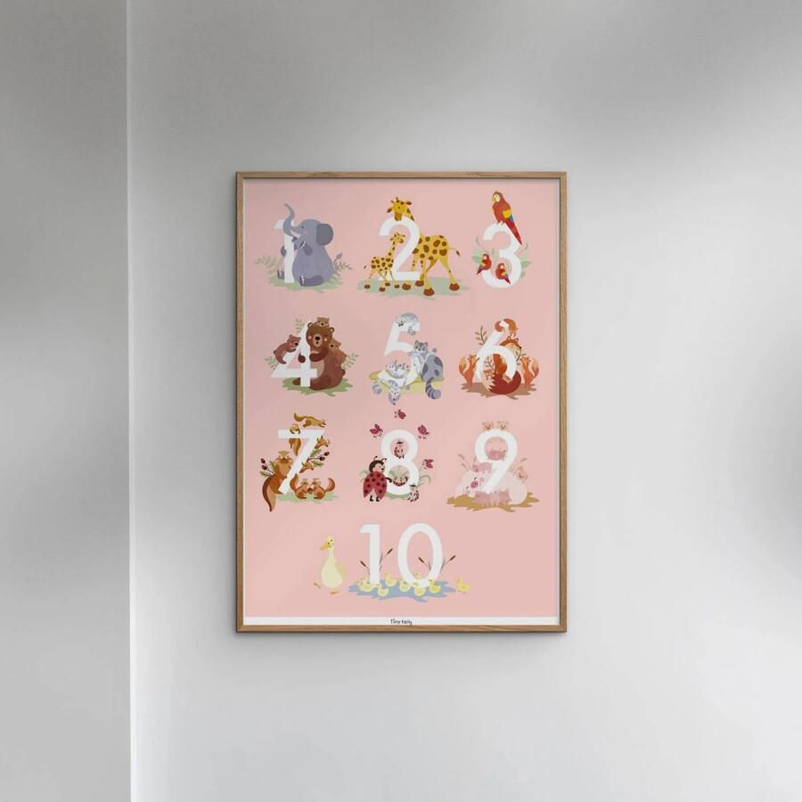 Poster & Frame Poster Tiny Tails Talplakat lyserød (29.7 x 42 cm) - Foto 2