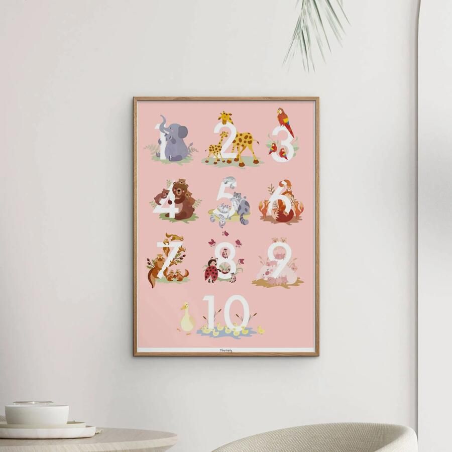 Poster & Frame Poster Tiny Tails Talplakat lyserød (50 x 70 cm) - Foto 2
