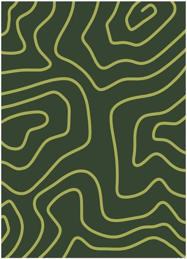 Poster & Frame Poster Yuli Saputra Minimalist Green Lines (30 x 40 cm)