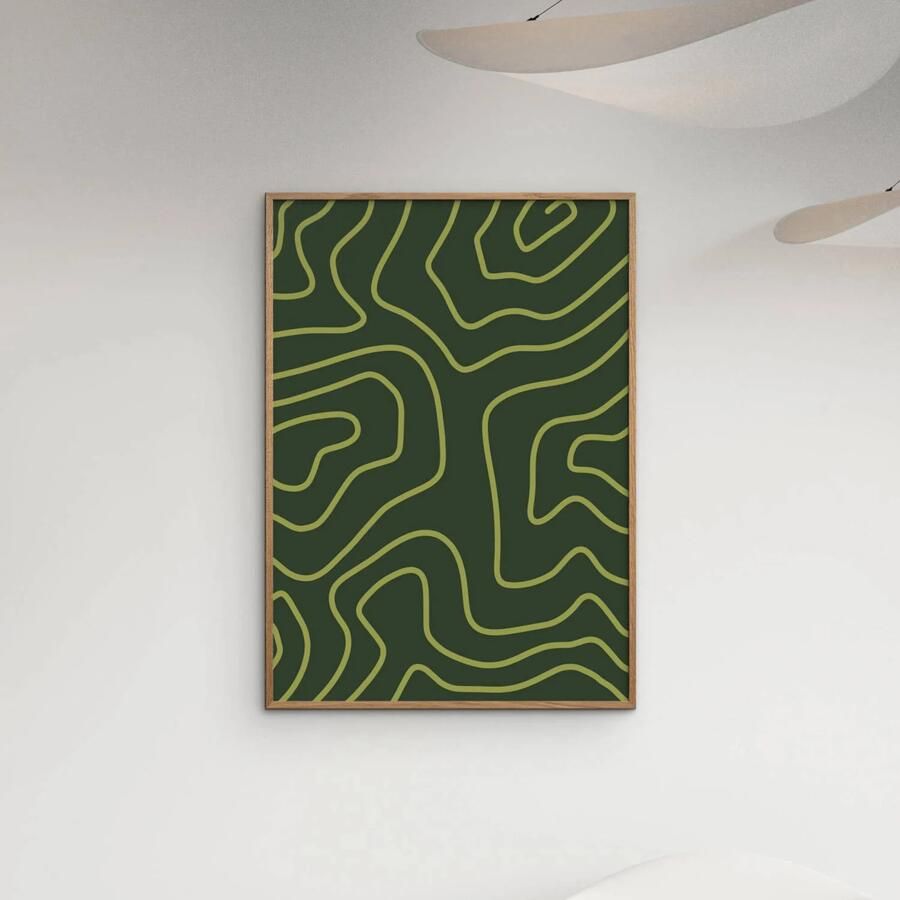 Poster & Frame Poster Yuli Saputra Minimalist Green Lines (30 x 40 cm) - Foto 2