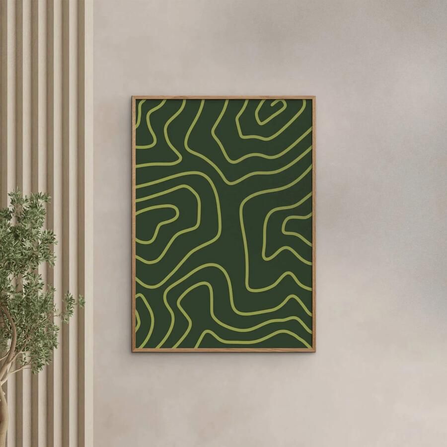 Poster & Frame Poster Yuli Saputra Minimalist Green Lines (50 x 70 cm) - Foto 2