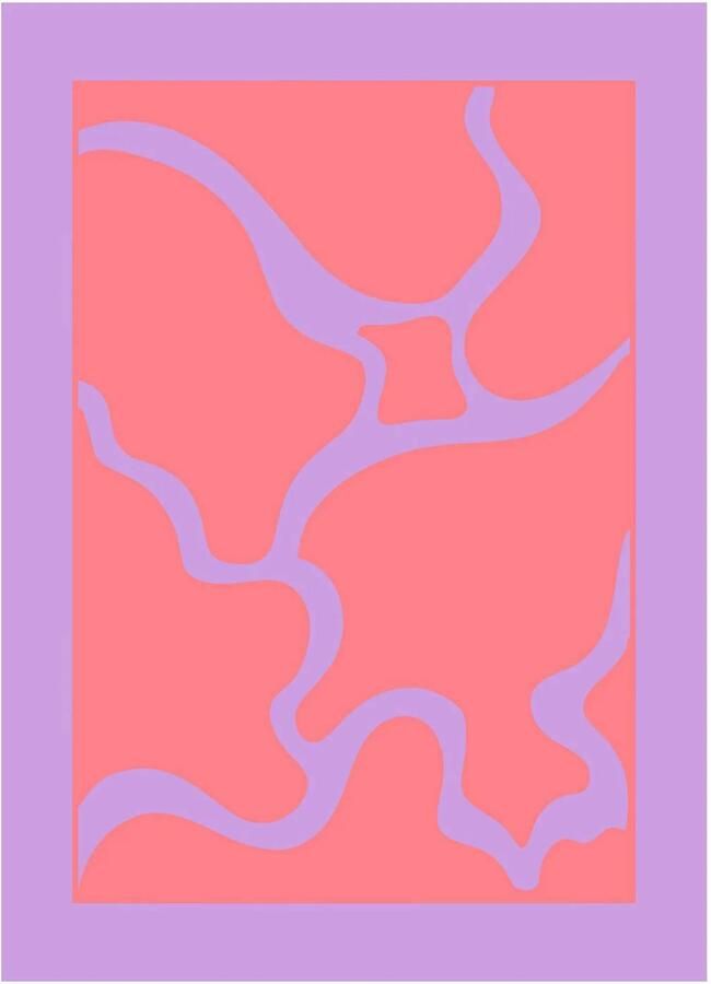 Poster & Frame Poster Yuli Saputra Modern Purple Wave 2 (30 x 40 cm)