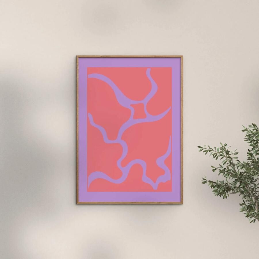 Poster & Frame Poster Yuli Saputra Modern Purple Wave 2 (30 x 40 cm) - Foto 2