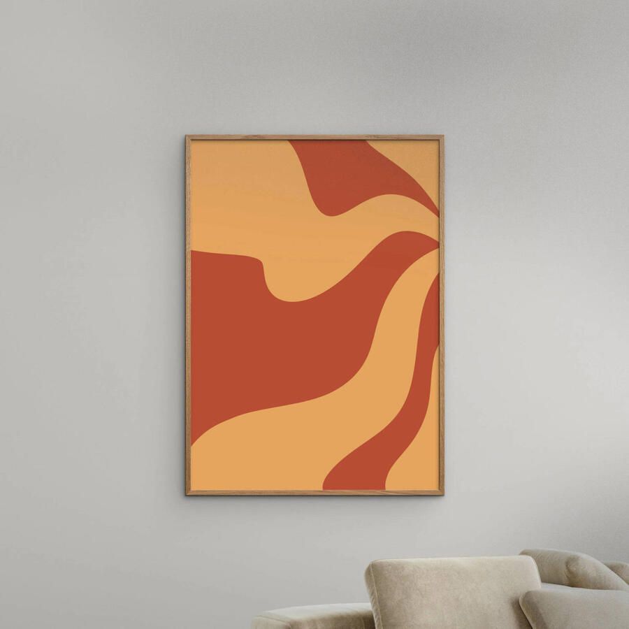 Poster & Frame Poster Yuli Saputra Red And Yellow Modern Minimalist (30 x 40 cm) - Foto 2
