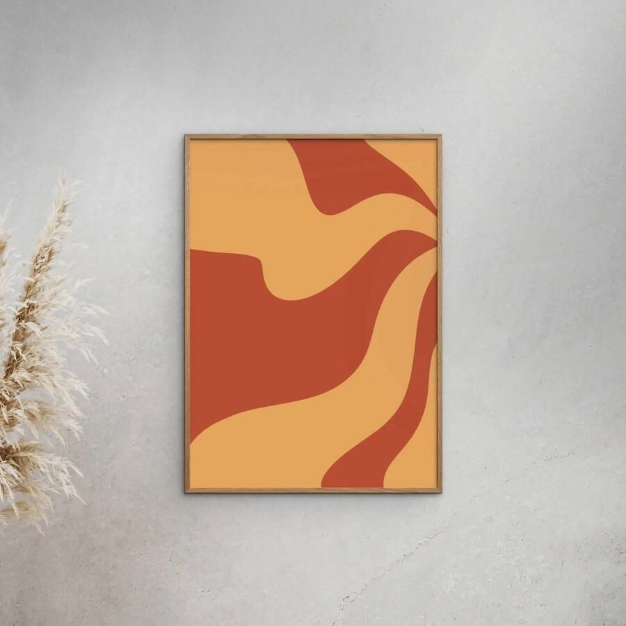Poster & Frame Poster Yuli Saputra Red And Yellow Modern Minimalist (50 x 70 cm) - Foto 2