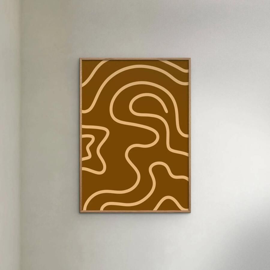 Poster & Frame Poster Yuli Saputra Yellow Line Brown Background 1 (50 x 70 cm) - Foto 2