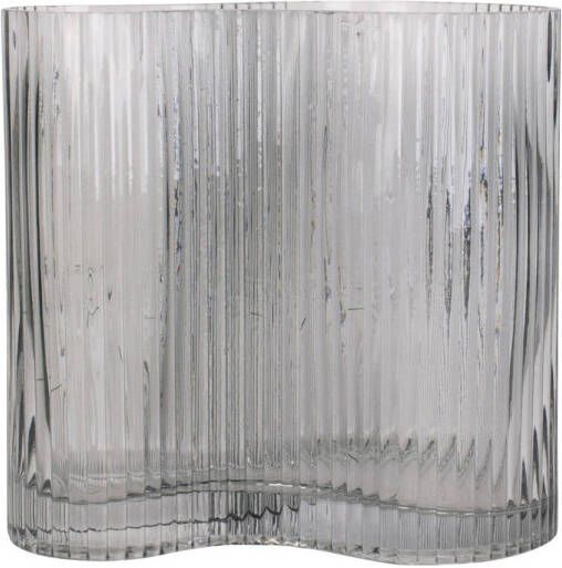 Present time Vase Allure Wave glass dark grey