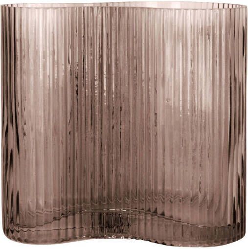 Present time Vase Allure Wave glass chocolate brown