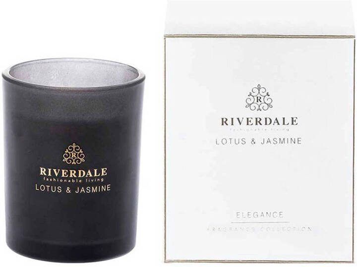 Riverdale geurkaars in pot Boutique Lotus & Jasmine 10cm witLotus & Jasmine