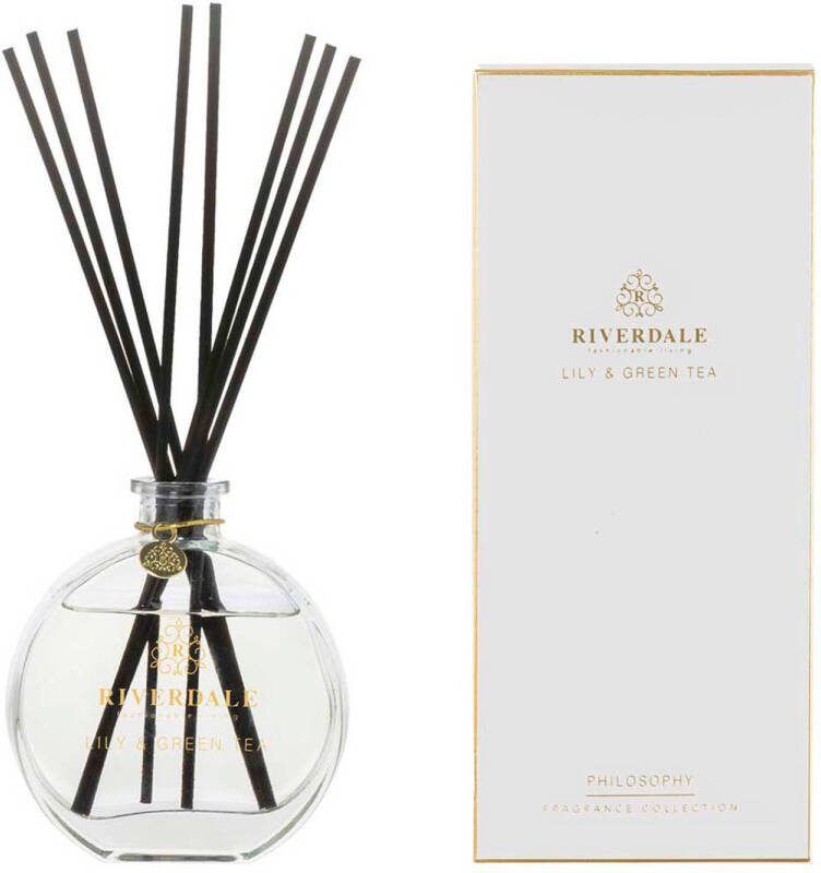 Riverdale geurstokjes Boutique Lily & Green Tea 90ml grijs 90 ml