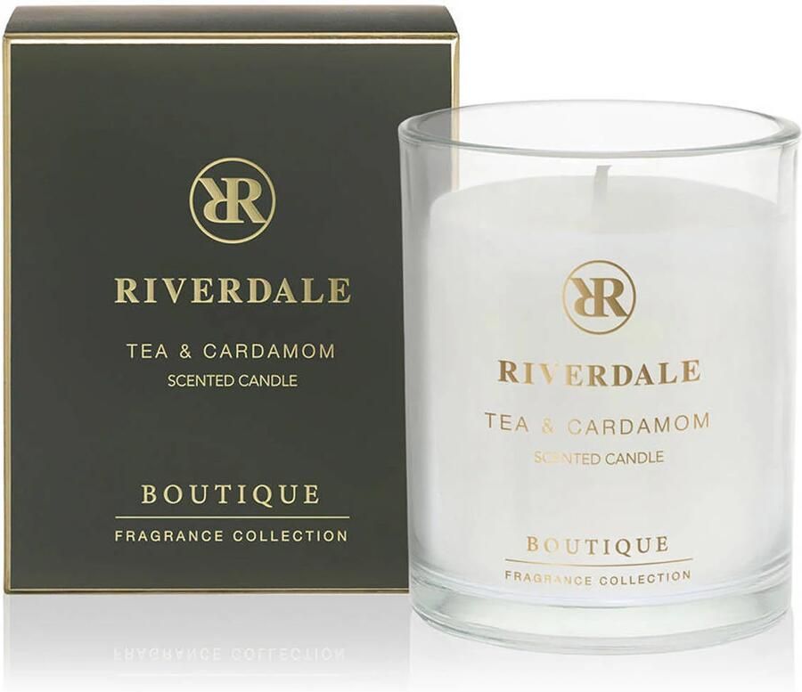 Riverdale geurkaars in pot Boutique Tea & Cardamom 10cm groen