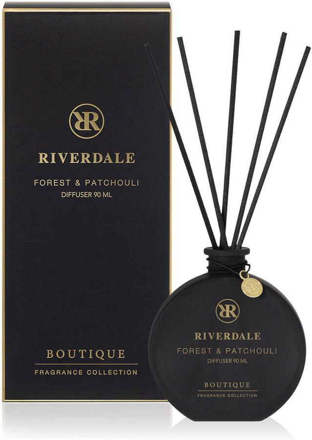 Riverdale geurstokjes Boutique Forest & Patchouli 90ml zwart 90 ml