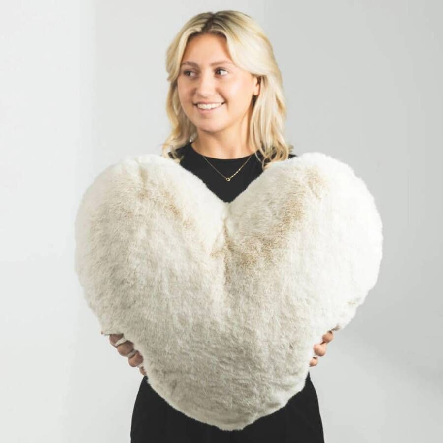 Rivièra Maison Riviera Maison Sierkussen Wit Heather Heart Polyester