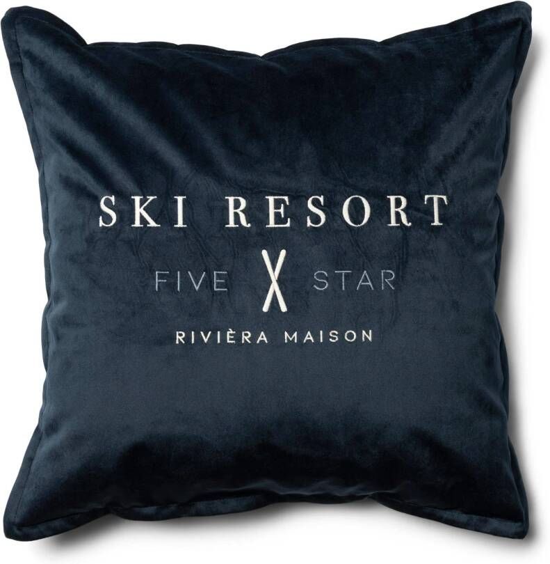 Rivièra Maison Riviera Maison Kussenhoes Blauw Kussensloop RM Ski Resort 50x50