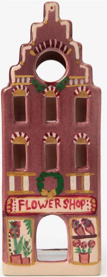 Sissy-Boy Donkerroze bloemenwinkel waxinelichthuisje (7x6x18 cm) - Foto 3