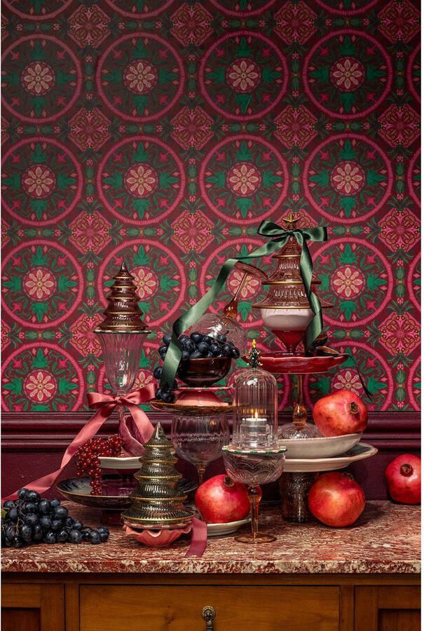 Sissy-Boy Glazen waxinelichthouder met kerstboom (16.5x7.5 cm)