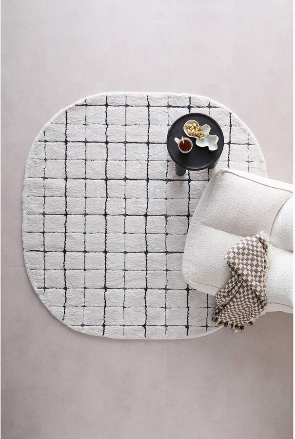 Studio LIVIT vloerkleed off white antraciet (Ø200)