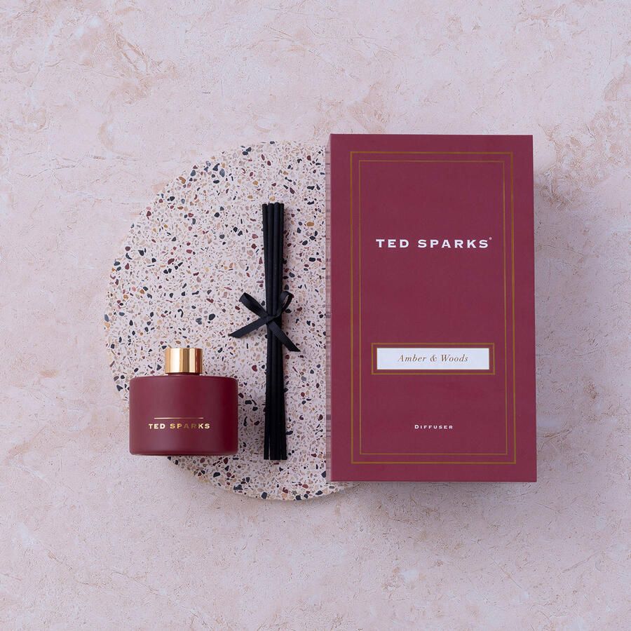 Ted Sparks geurstokjes Amber & Woods 200 ml
