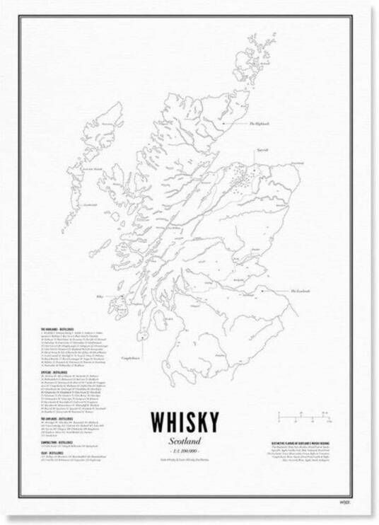 WIJCK. poster Scotland Whisky Regions (30x40 cm)