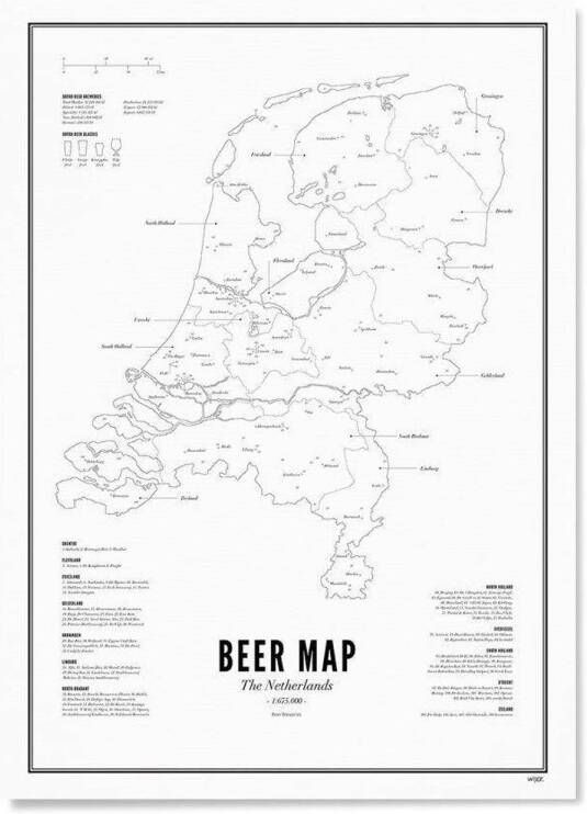 WIJCK. poster The Netherlands Beer Map (30x40 cm)