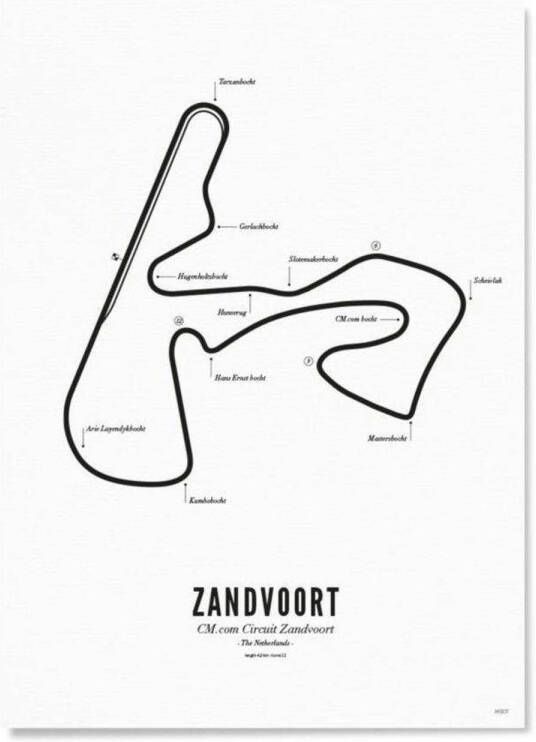 WIJCK. poster Zandvoort Circuit (21x30 cm)