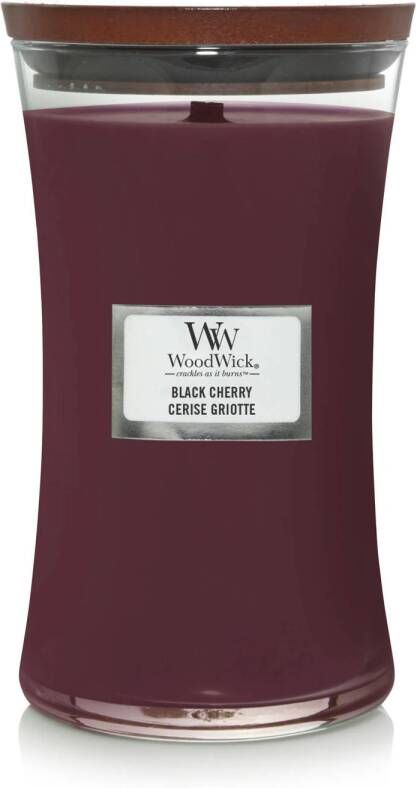 Woodwick Geurkaars Large Black Cherry 18 cm ø 10 cm