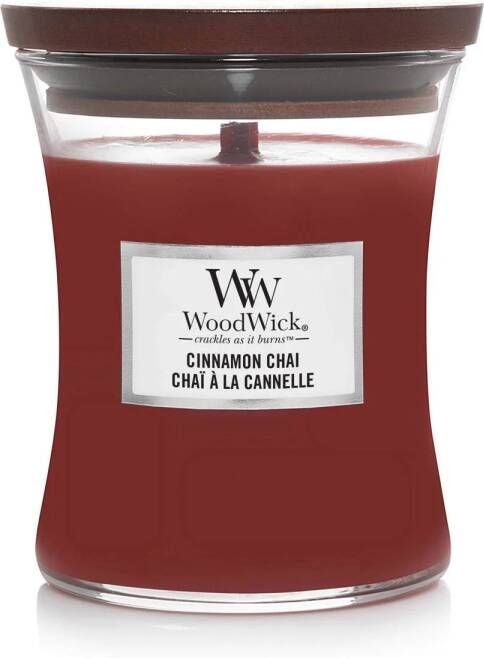 WoodWick Geurkaars Medium Cinnamon Chai 11 cm | ø 10 cm