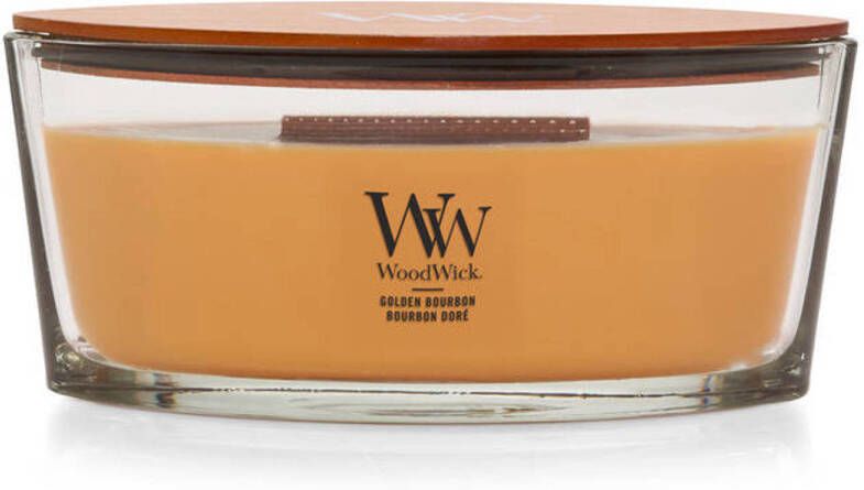 WoodWick geurkaars Golden Bourbon Ellipse