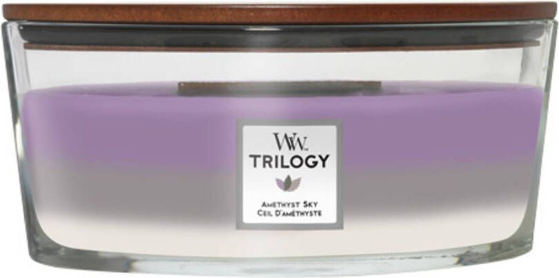 WoodWick geurkaars Trilogy Amethyst Sky Ellipse