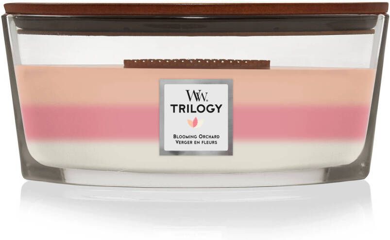 WoodWick geurkaars Trilogy Blooming Orchard Ellipse
