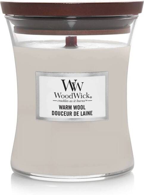 Woodwick Geurkaars Medium Warm Wool 11 cm ø 10 cm