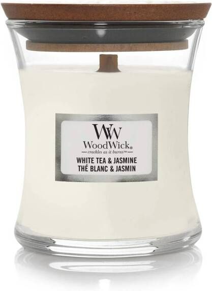 Woodwick Geurkaars Mini White Tea & Jasmine 8 cm ø 7 cm