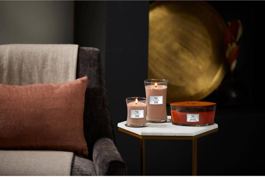 WoodWick Geurkaars Medium Cashmere 11 cm | ø 10 cm