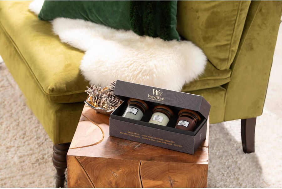 WoodWick geurkaars Giftset Deluxe Mini (set van 3)