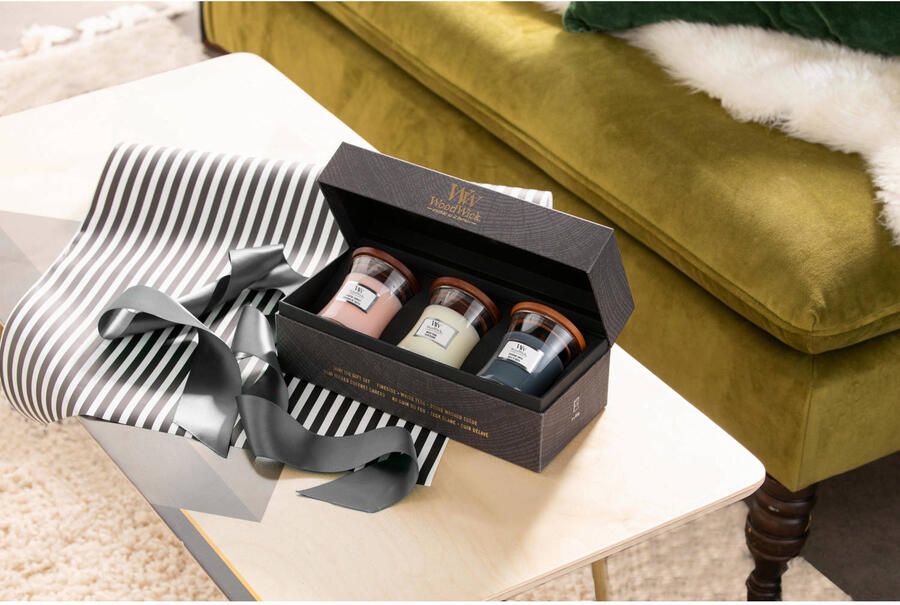WoodWick geurkaars Giftset Deluxe Mini (set van 3)