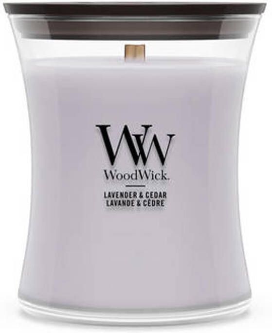 Woodwick Geurkaars Medium Lavender & Cedar 11 cm ø 10 cm