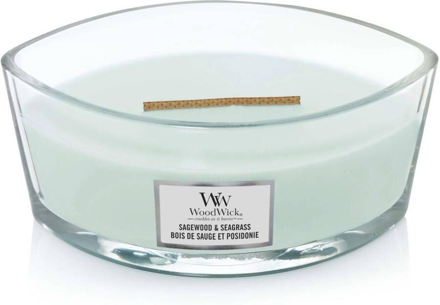 Woodwick Geurkaars Ellipse Sagewood & Seagrass 9 cm 19 cm - Foto 3