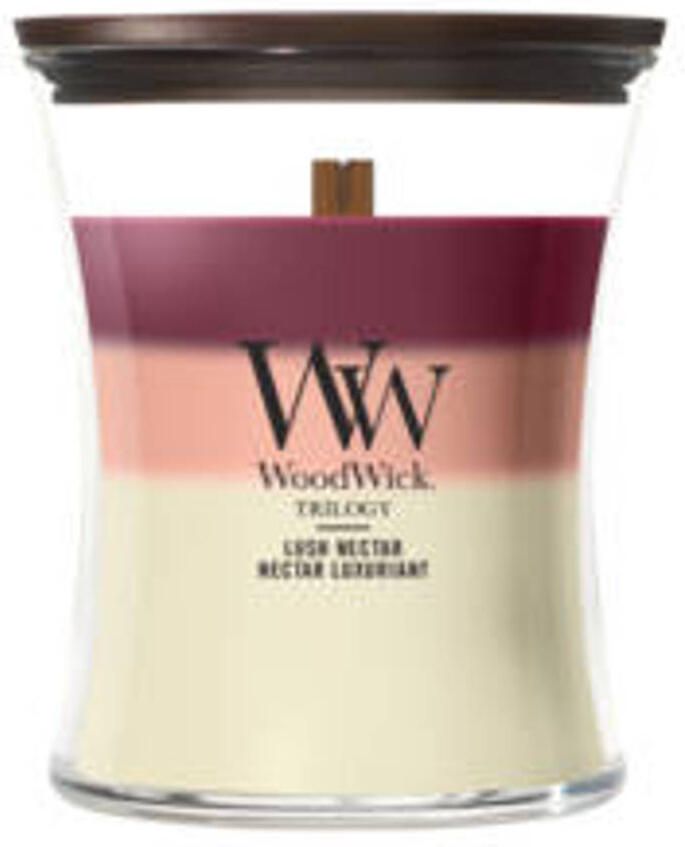 WoodWick geurkaars Trilogy Lush Nectar Medium
