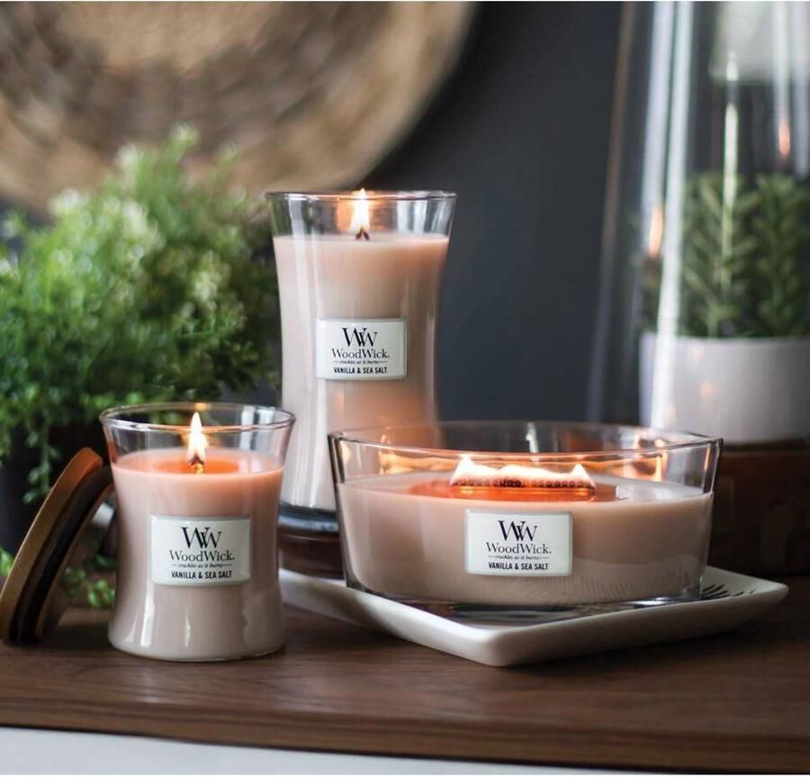 Woodwick Geurkaars Ellipse Vanilla & Sea Salt 9 cm 19 cm