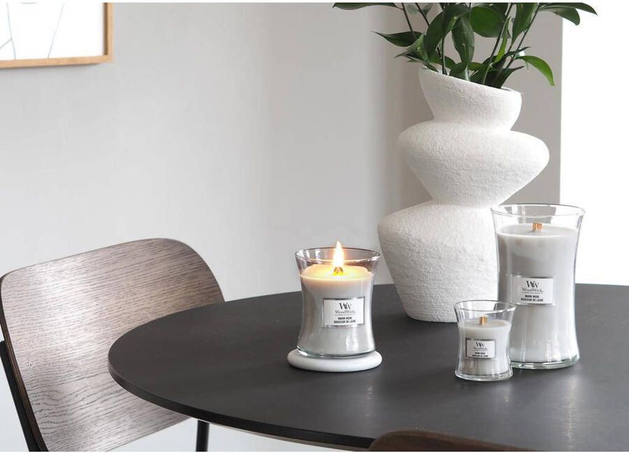 WoodWick Geurkaars Small Warm Wool 8 cm | ø 7 cm