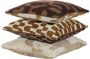WOOOD Fayden kussenset Chenille bruin naturel (set van 3) (45x45x10 cm) - Thumbnail 1