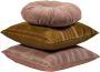 WOOOD Feis kussenset Velvet roze naturel (set van 3) (45x45x10 cm) - Thumbnail 1