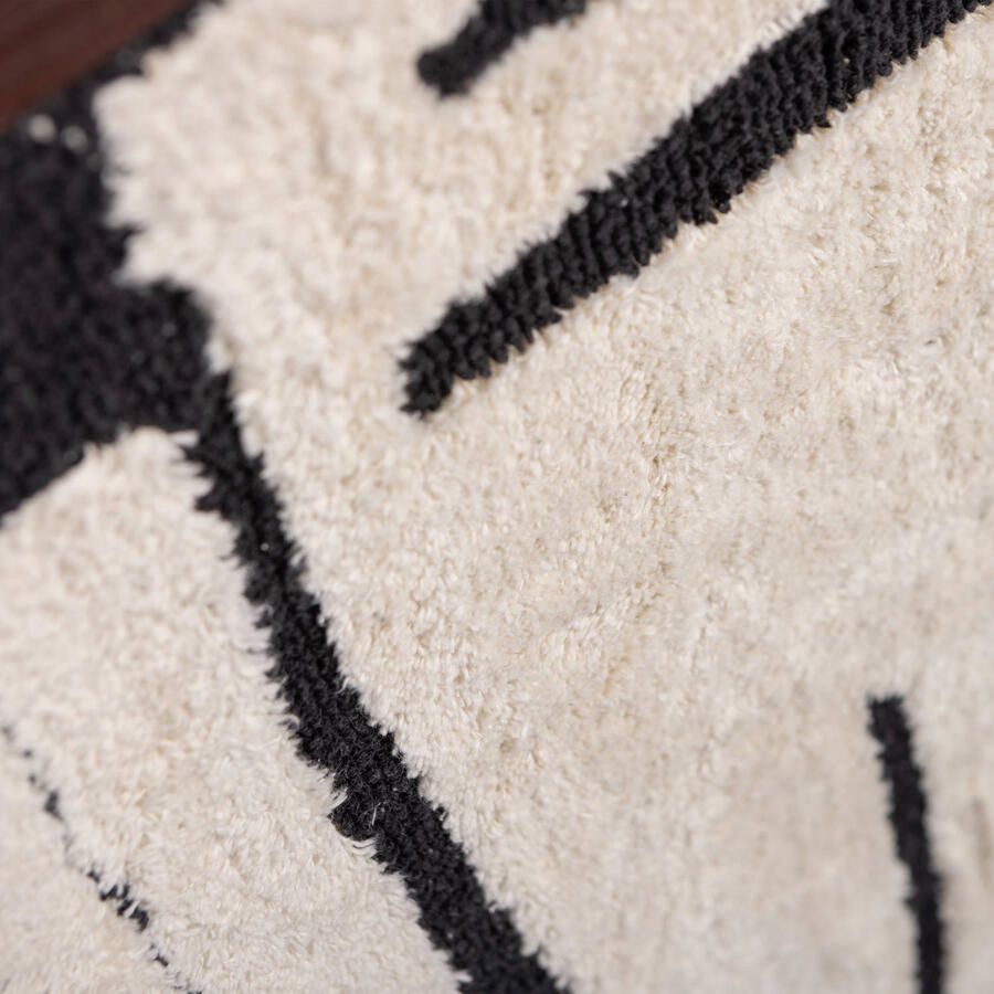 WOOOD Anka Wanddeco Katoen Hout Zwart Wit 90x60x10 (90x60x10 cm)