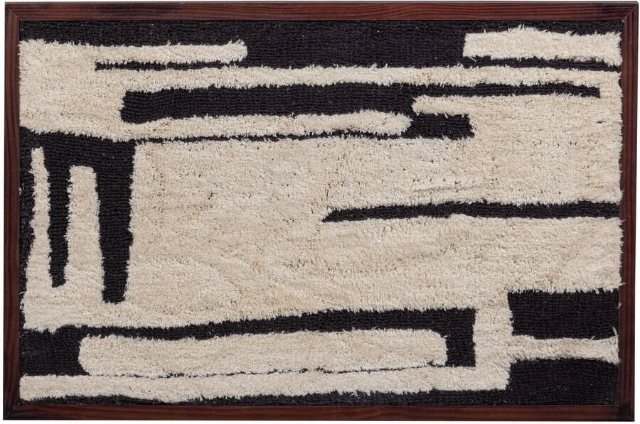 WOOOD Anka Wanddeco Katoen Hout Zwart Wit 90x60x10 (90x60x10 cm) - Foto 2