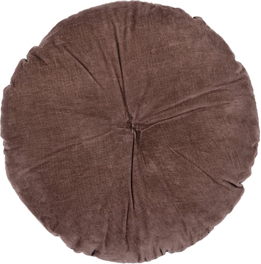 WOOOD AZIZ sierkussen velvet BRUIN NATUREL (set van 3) (45x45x10 cm) - Foto 3