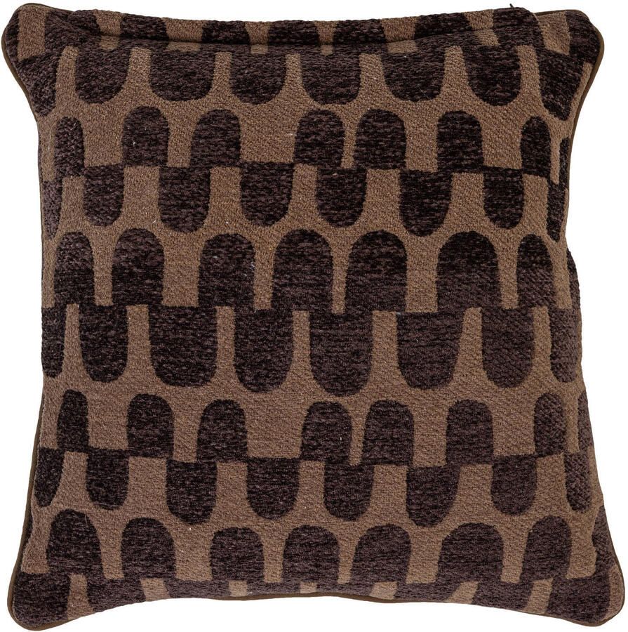 WOOOD Fayden kussenset Chenille bruin naturel (set van 3) (45x45x10 cm)