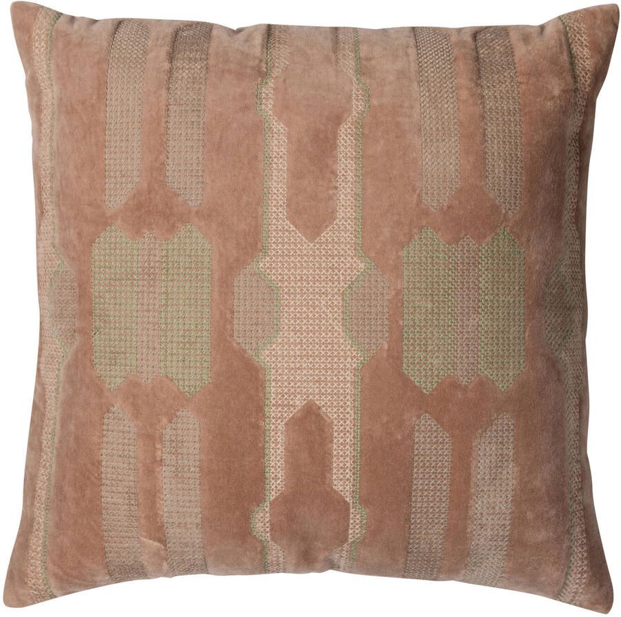 WOOOD Feis kussenset Velvet roze naturel (set van 3) (45x45x10 cm)