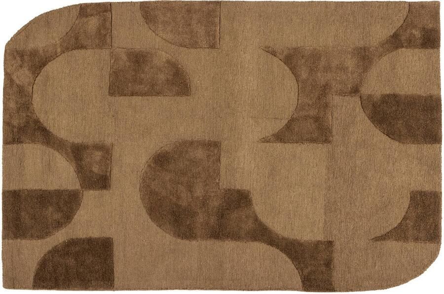 WOOOD Livo vloerkleed viscose wol bruin (170x240 cm)